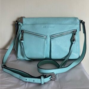 Anne Klein Aqua Leather Crossbody Bag